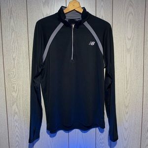 New Balance Mens 1/4 Zip Pullover Reflective LS Black Medium